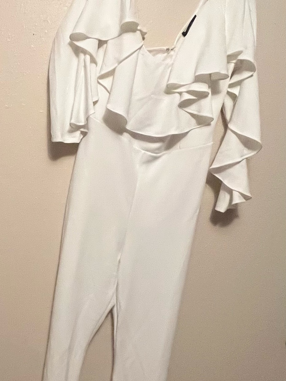 White Ruffle Jumpsuit